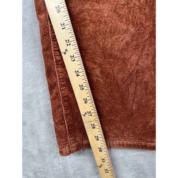 Anthropologie Pilcro The Yaya Rust Orange Corduroy Crop Flared Pants Size 26 - Picture 9 of 16